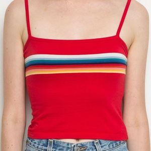 Brandy Melville rainbow red tank